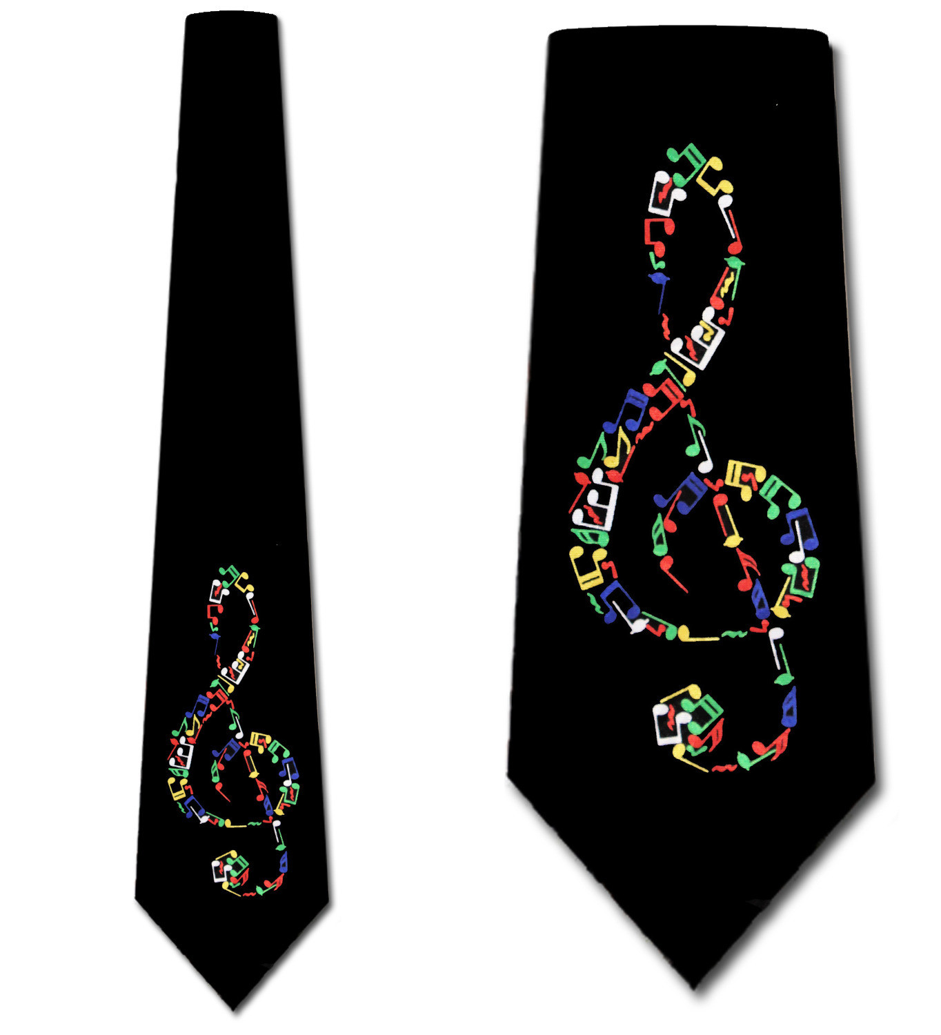 1866-100: Colorful Clef Neckties Bright Music Note Ties by Steven Harris