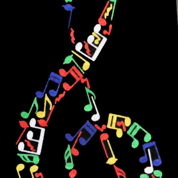 1866-100: Colorful Clef Neckties Bright Music Note Ties by Steven Harris