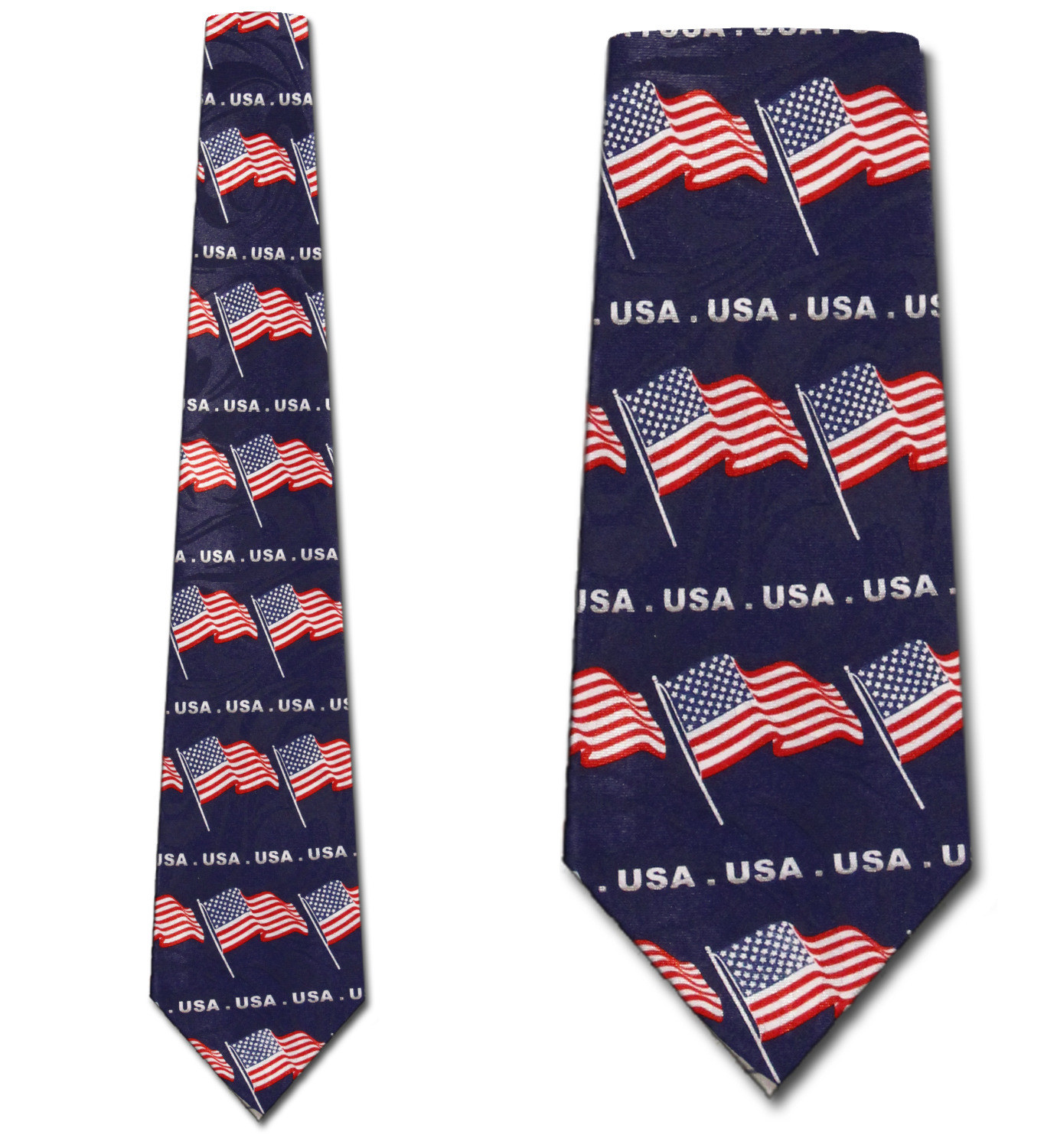 1868-100: USA Flag Neckties Patriotic American Flags Tie by Steven Harris