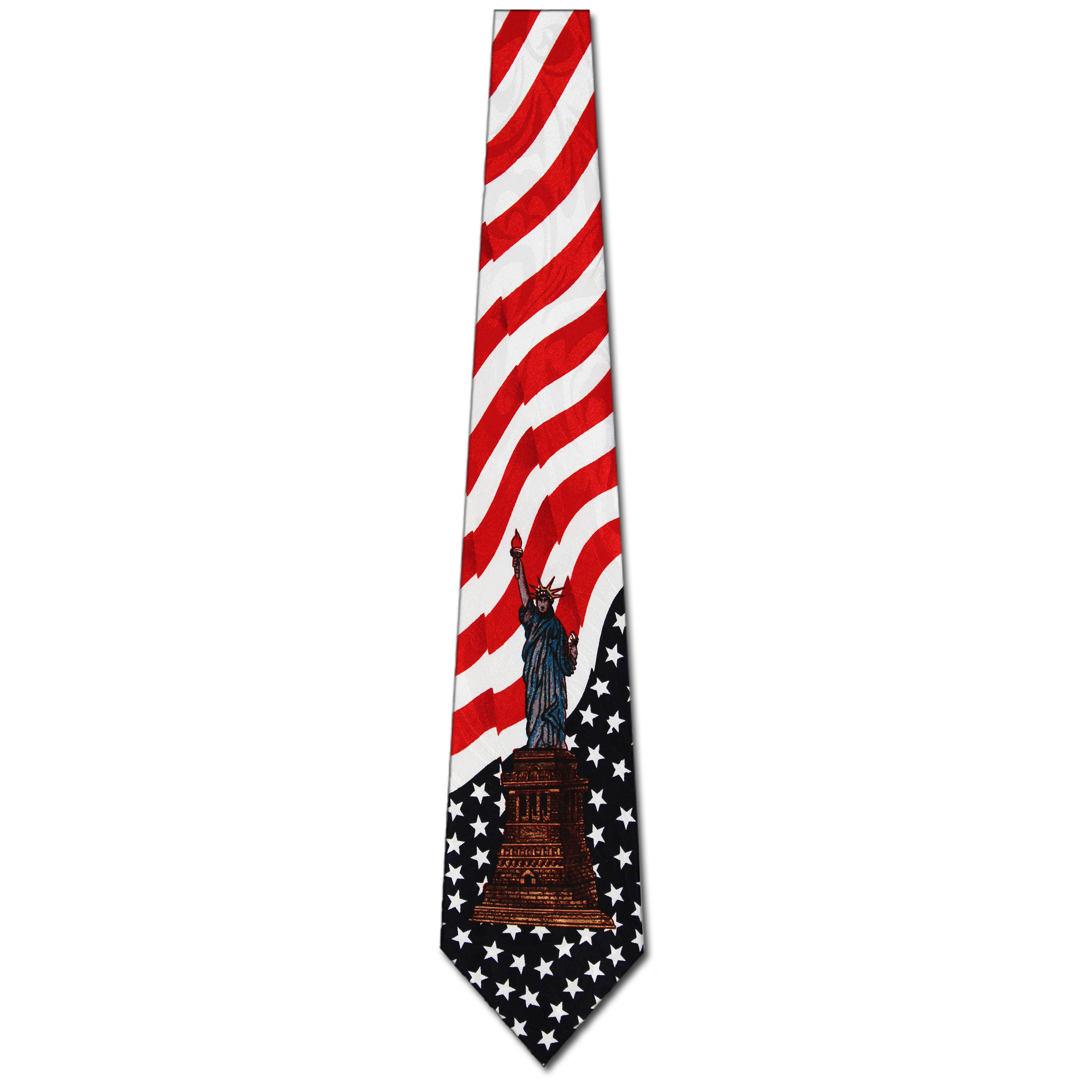 187-100: Statue of Liberty Ties with US Flag Neckties by Steven Harris at Abcties.com