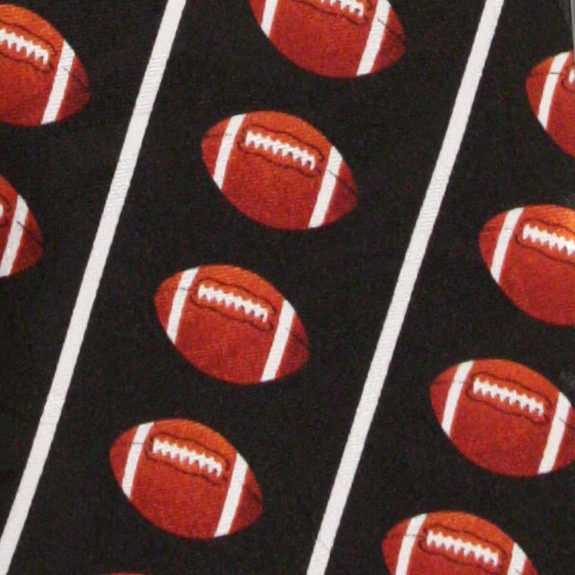 1873-100: Football Ties Diagonal Sports Neckties Black by Steven Harris