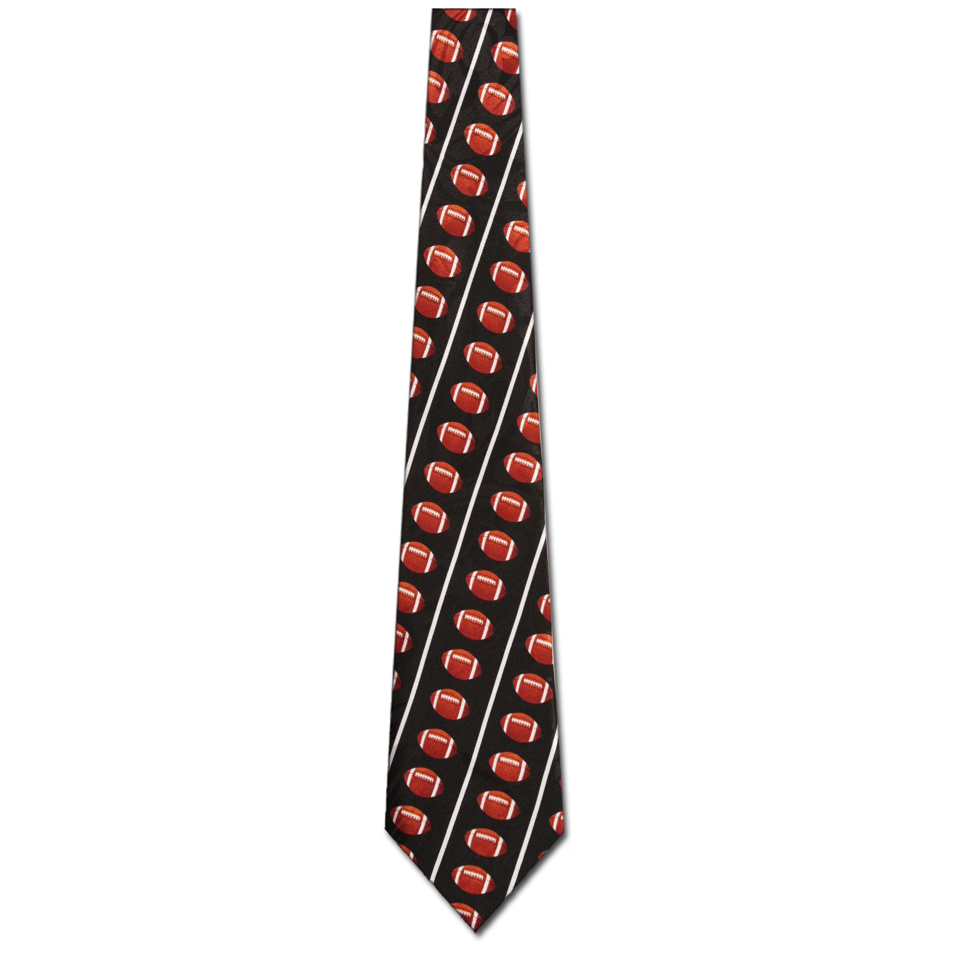 1873-100: Football Ties Diagonal Sports Neckties Black by Steven Harris at Abcties.com