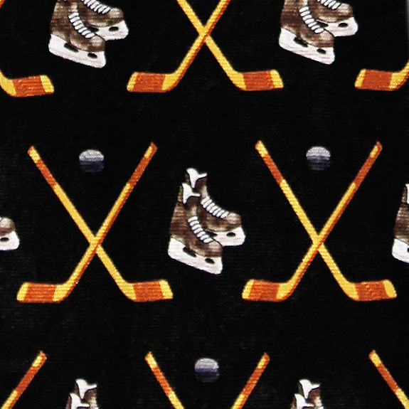 1874-100: Hockey Sticks and Skates Tie Ice Hockey Neckties by Steven Harris