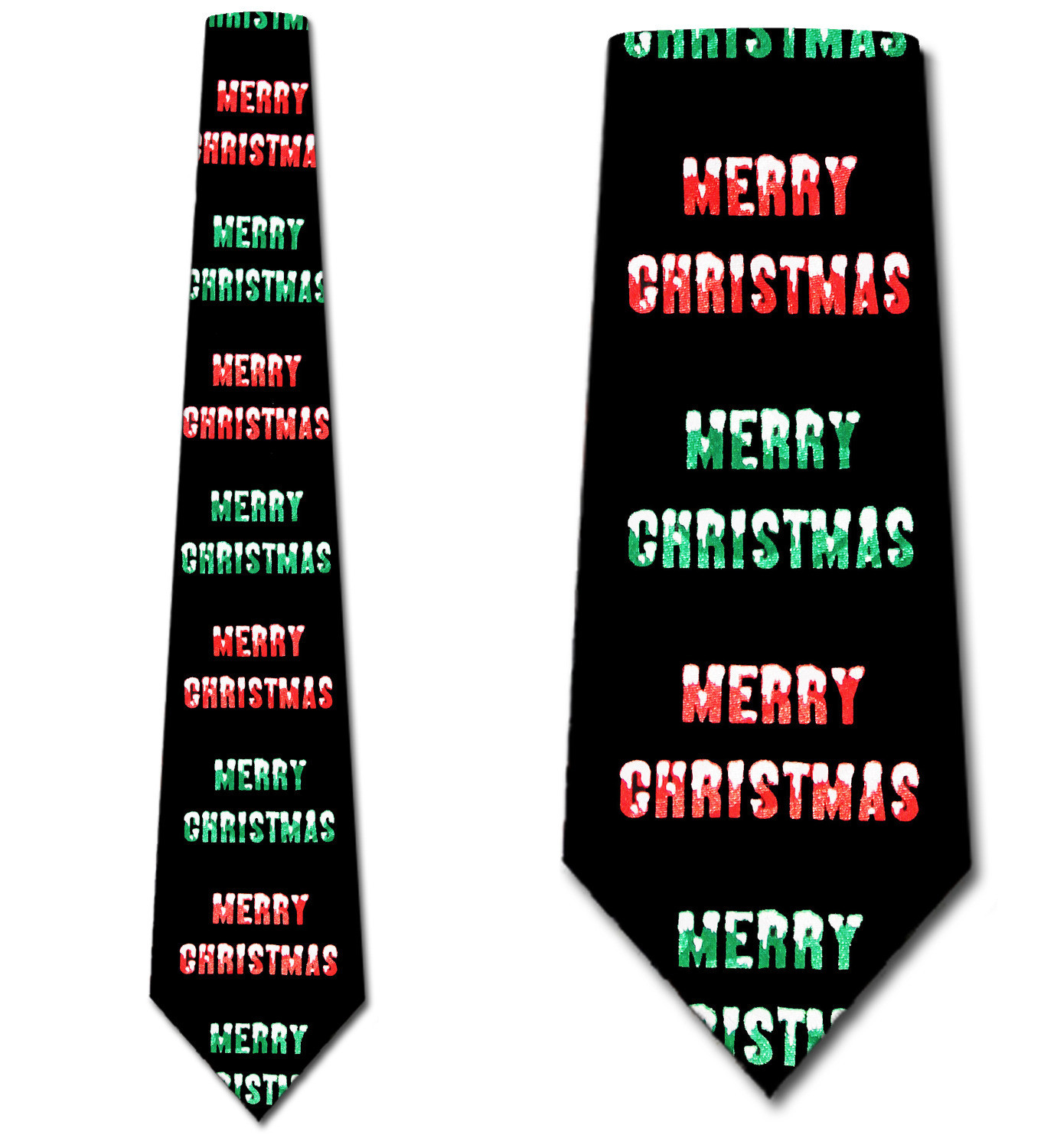 1880-100: Merry Christmas Ties Neckties Black by Steven Harris