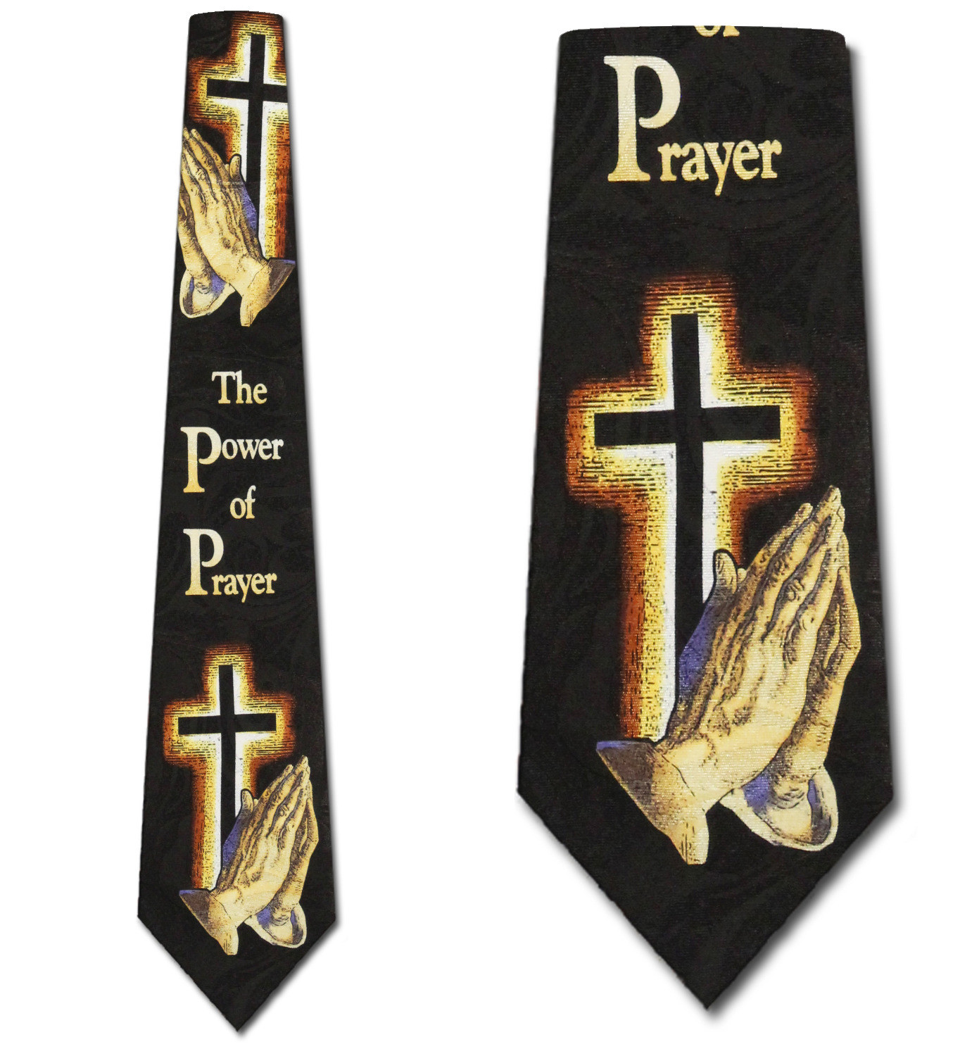 1889-100: Power of Prayer Neckties Praying Hands Ties Black by Steven Harris
