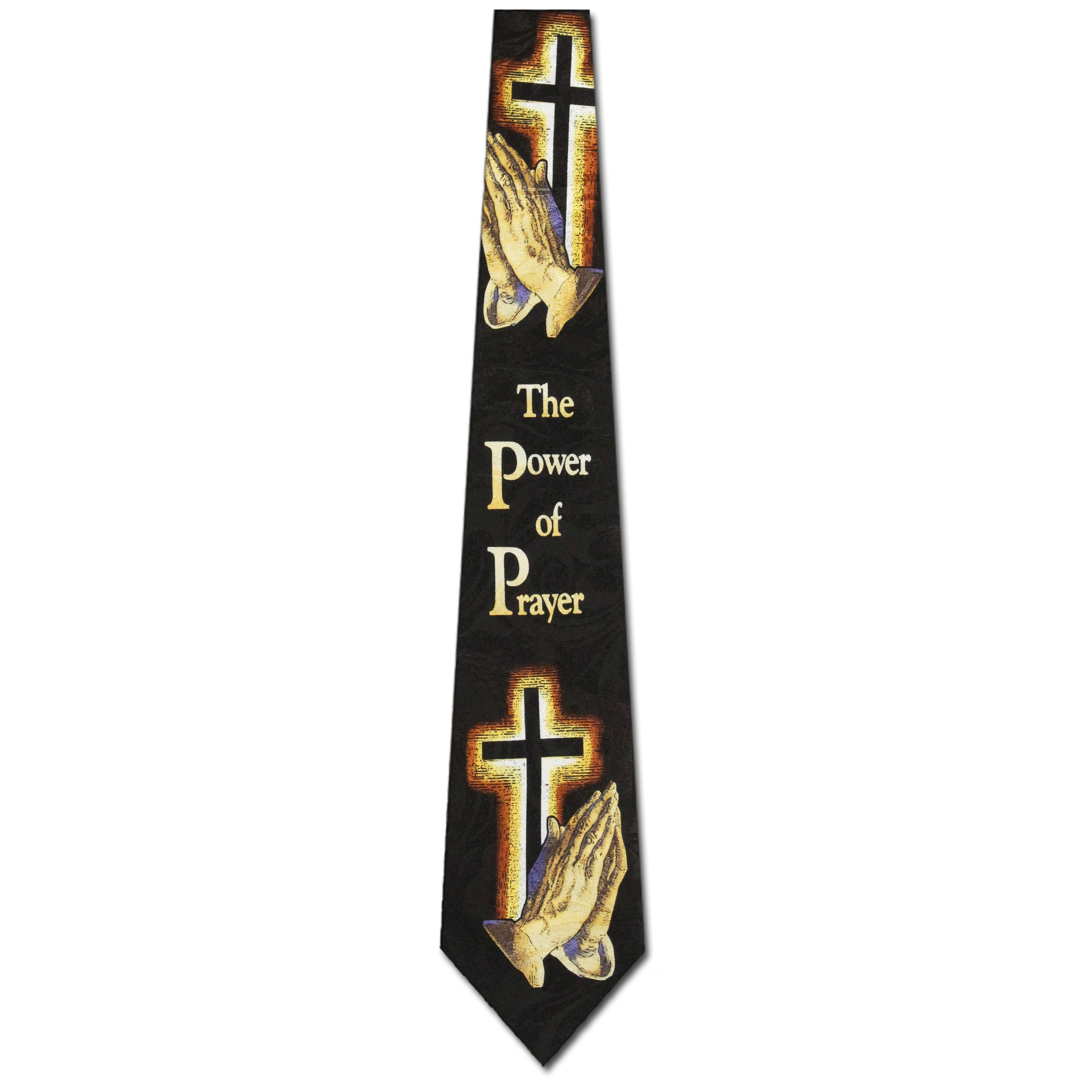 1889-100: Power of Prayer Neckties Praying Hands Ties Black by Steven Harris at Abcties.com