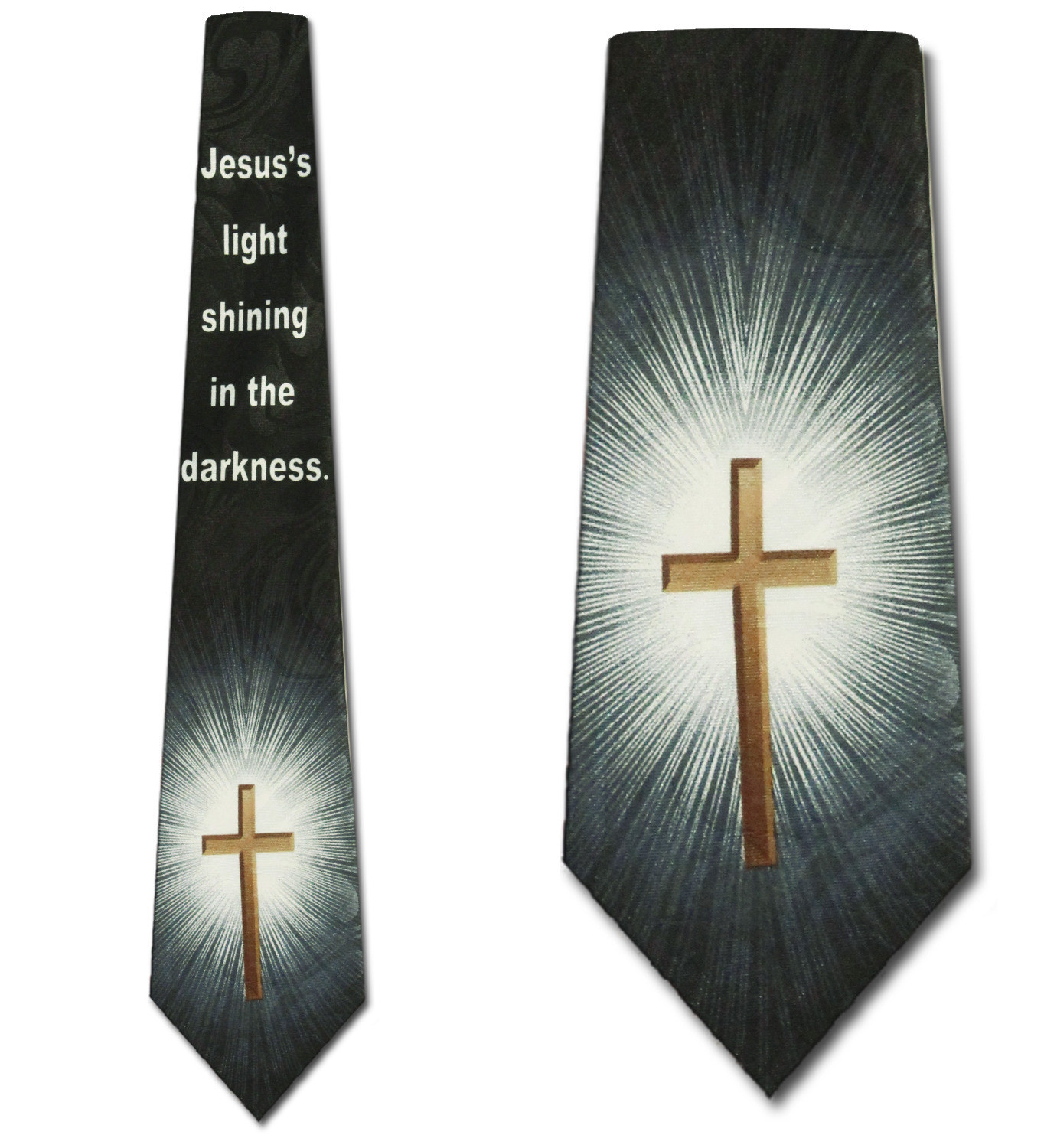 1894-104: Light Shining in the Darkness Tie Jesus Religious Neckties Green by Steven Harris