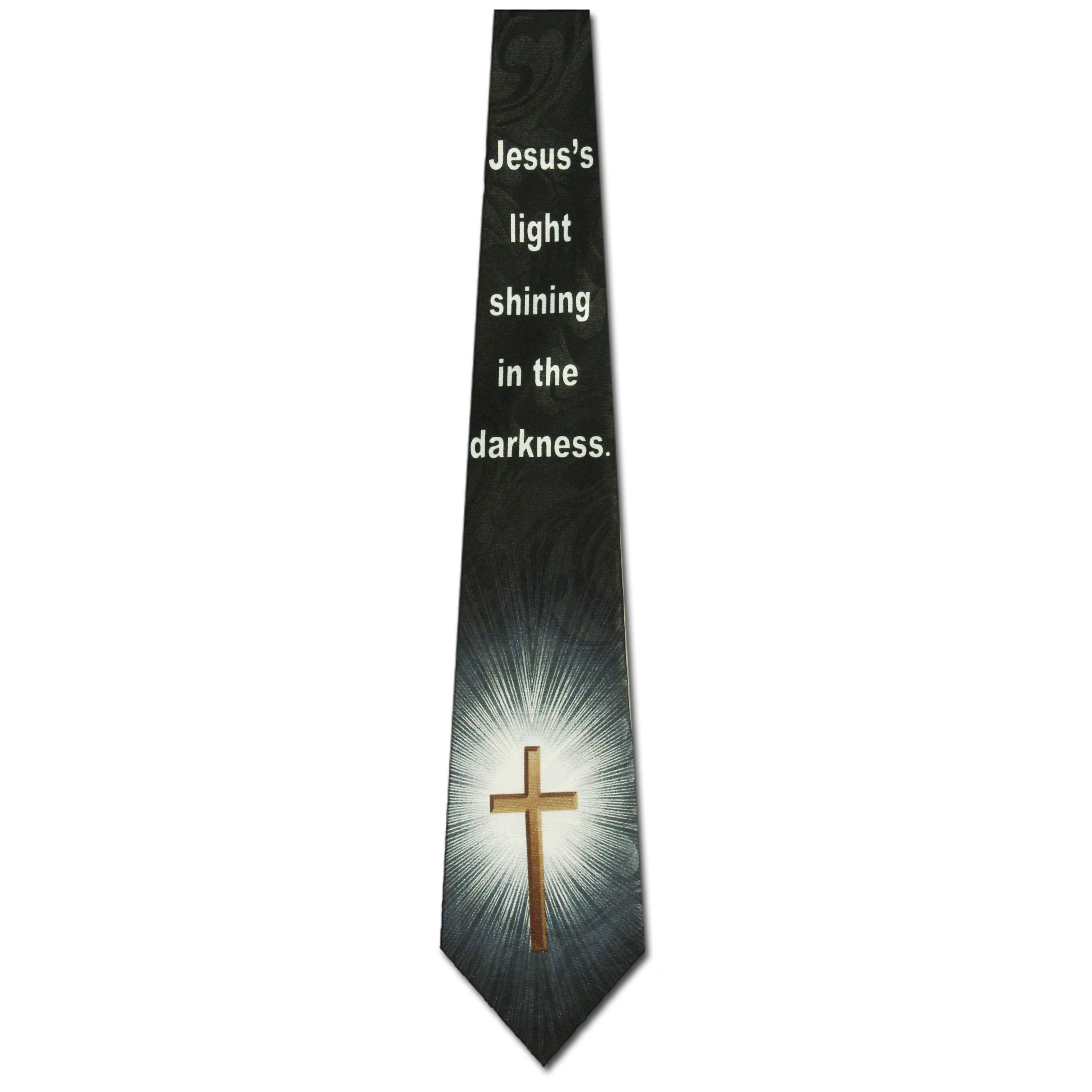 1894-104: Light Shining in the Darkness Tie Jesus Religious Neckties Green by Steven Harris at Abcties.com