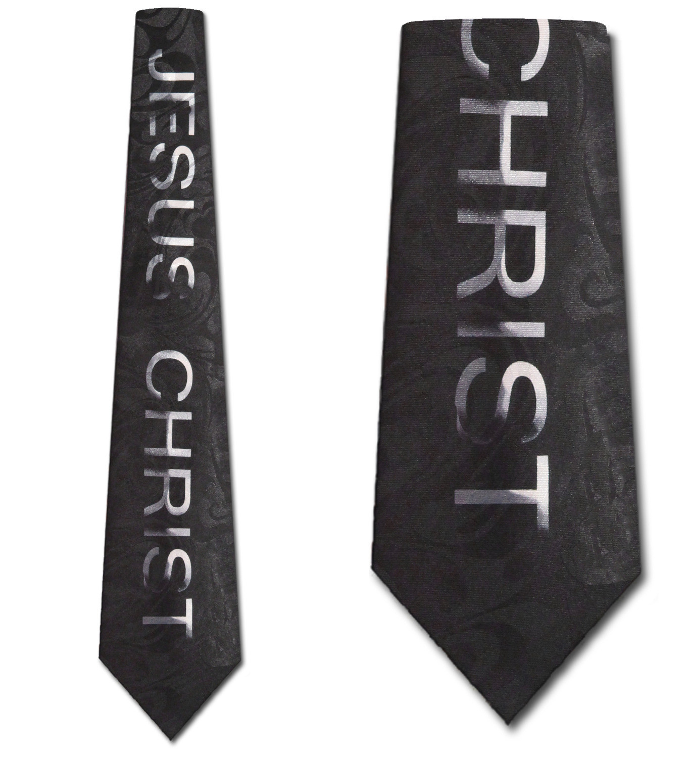 1903-100: Jesus Christ Vertical Ties Inspirational Religious Neckties Black by Steven Harris