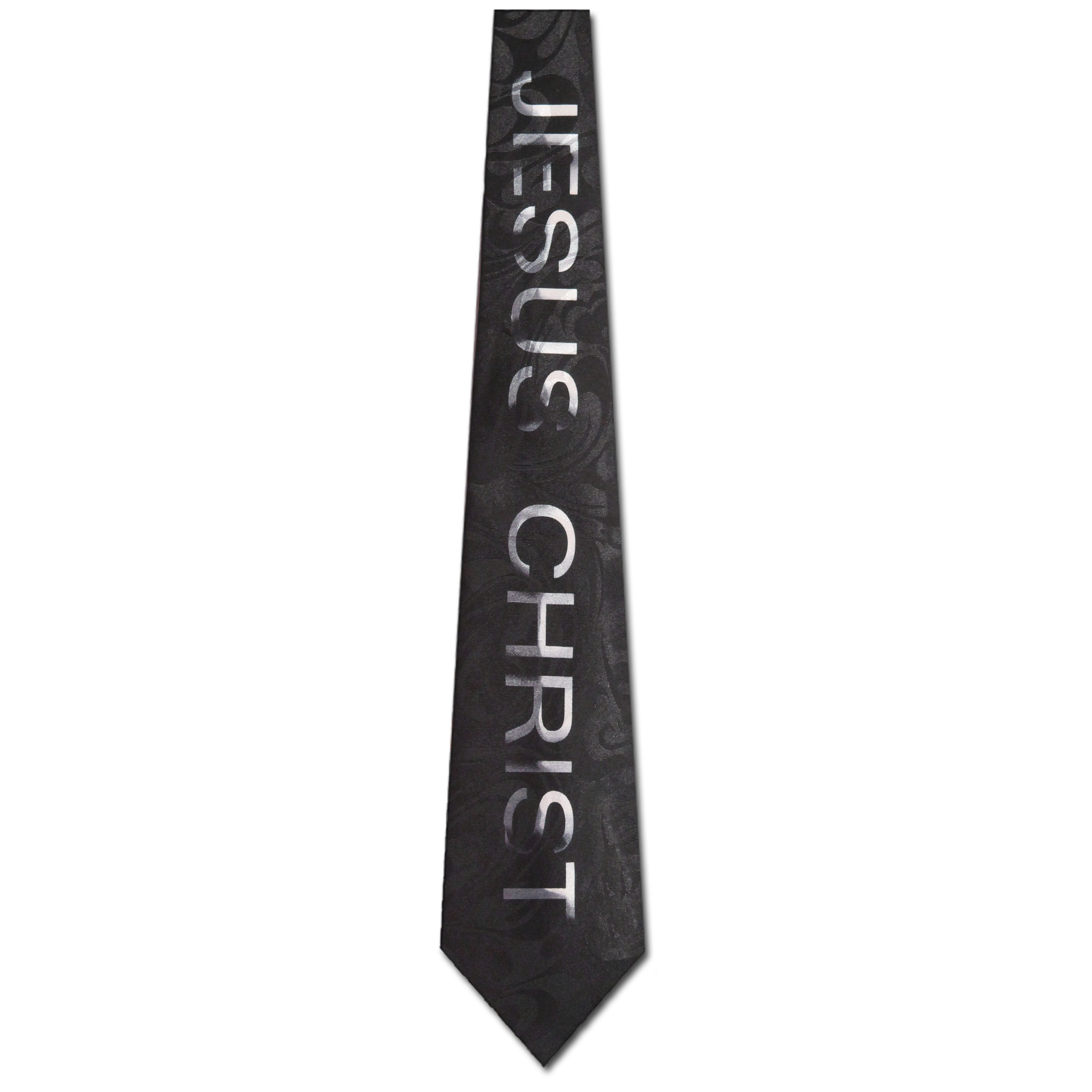 1903-100: Jesus Christ Vertical Ties Inspirational Religious Neckties Black by Steven Harris at Abcties.com