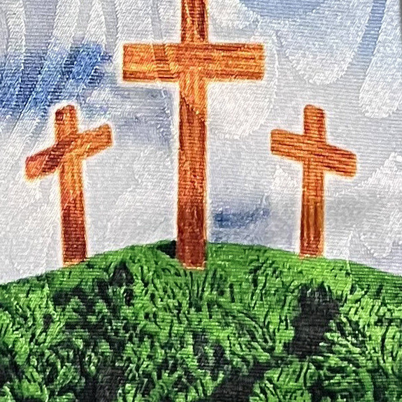 1904-100: Three Crosses Beaming Light Neckties Christian Ties by Steven Harris