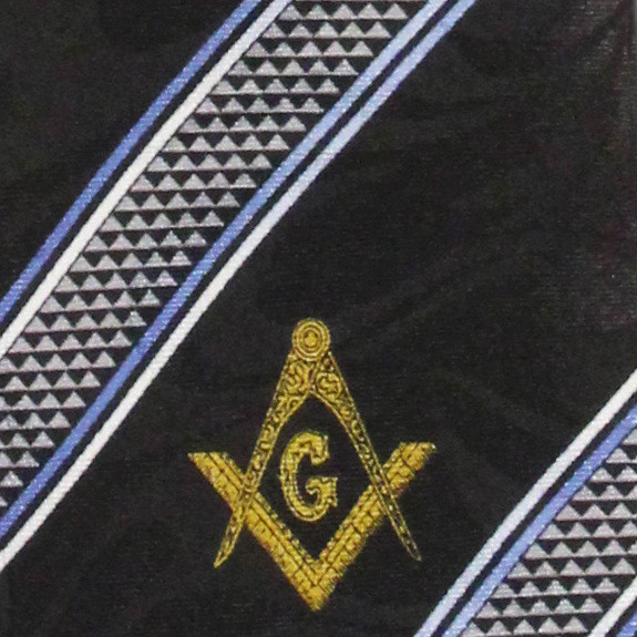 1906-100: Mason Stripe Ties Black Freemason Neckties by Steven Harris
