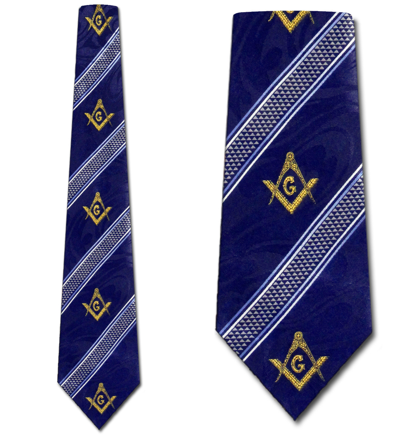1906-102: Mason Stripe Ties Navy Masons Neckties by Steven Harris