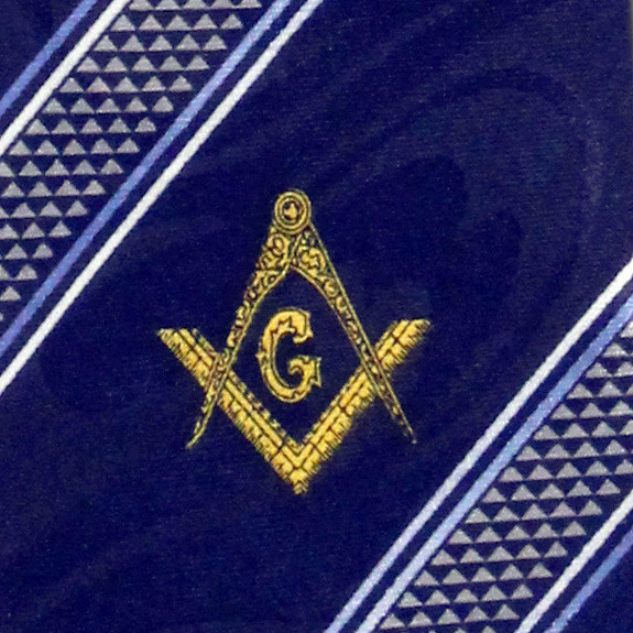 1906-102: Mason Stripe Ties Navy Masons Neckties by Steven Harris