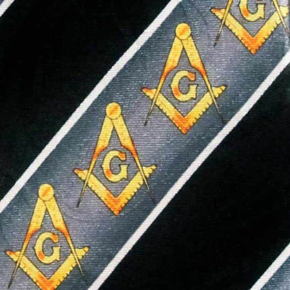 1907-100: Mason Traditional Stripe Ties Black Masons Neckties by Steven Harris