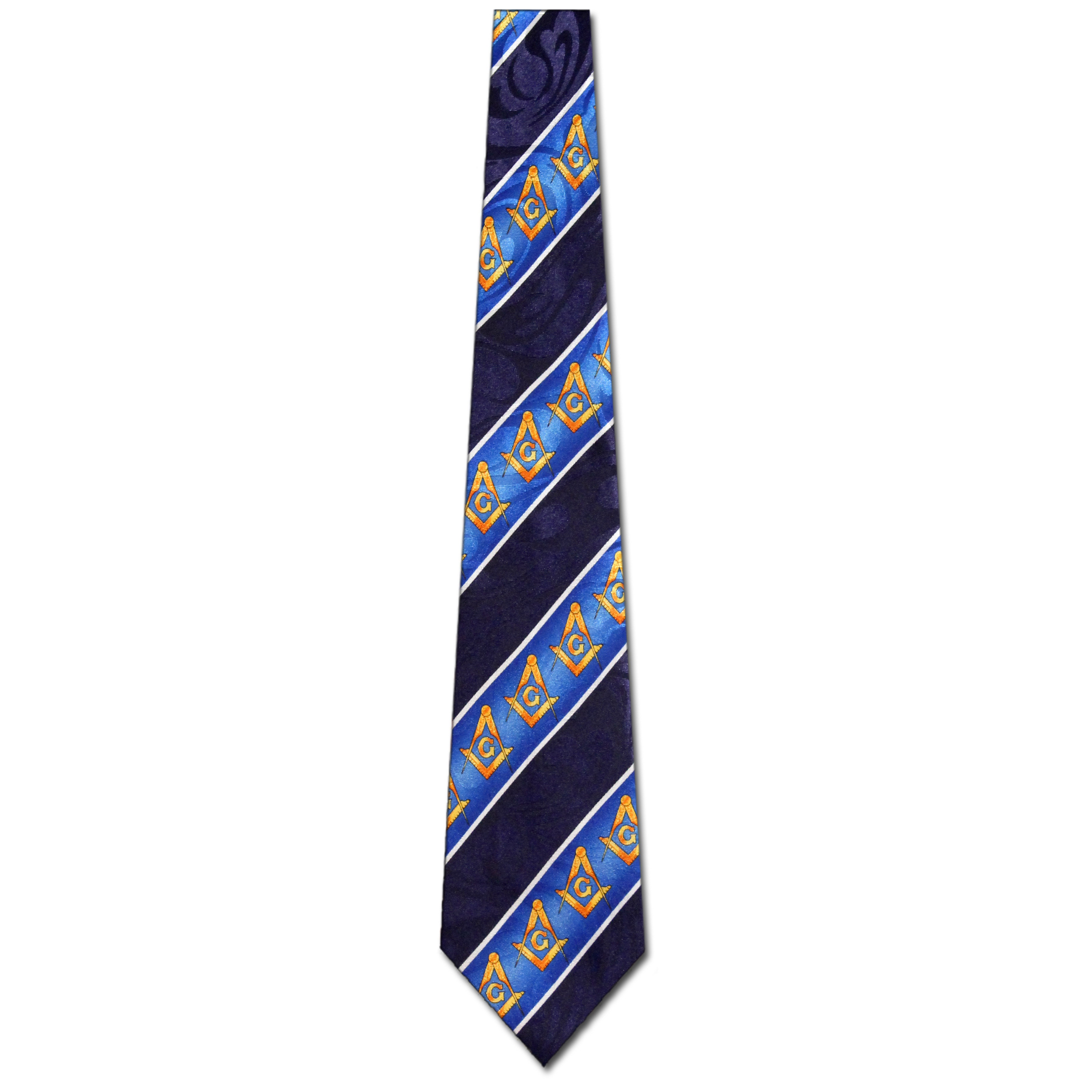 1907-102: Mason Traditional Stripe Ties Navy Masons Neckties by Steven Harris at Abcties.com