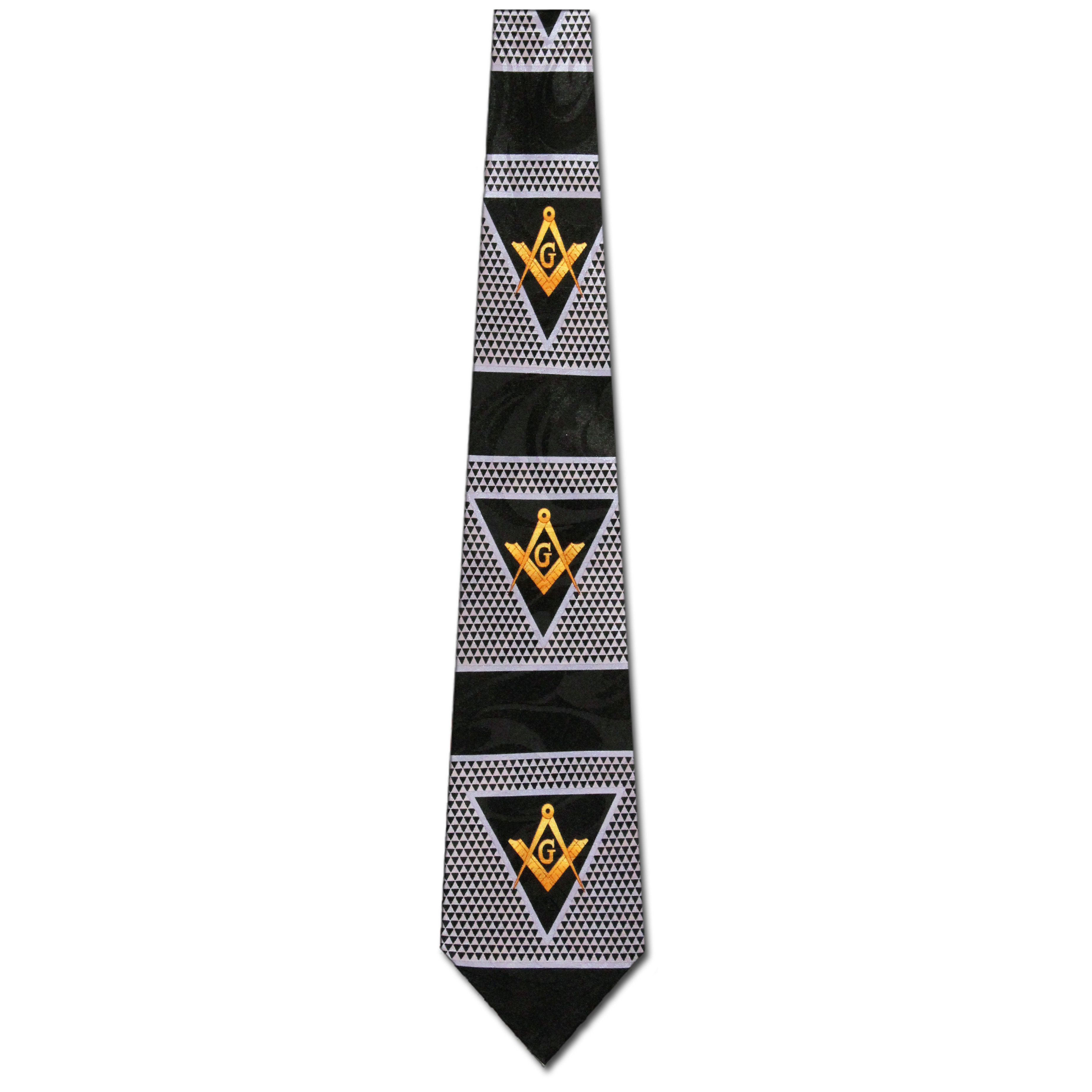 1908-100: Mason Panel Neckties Black Masons Ties by Steven Harris at Abcties.com