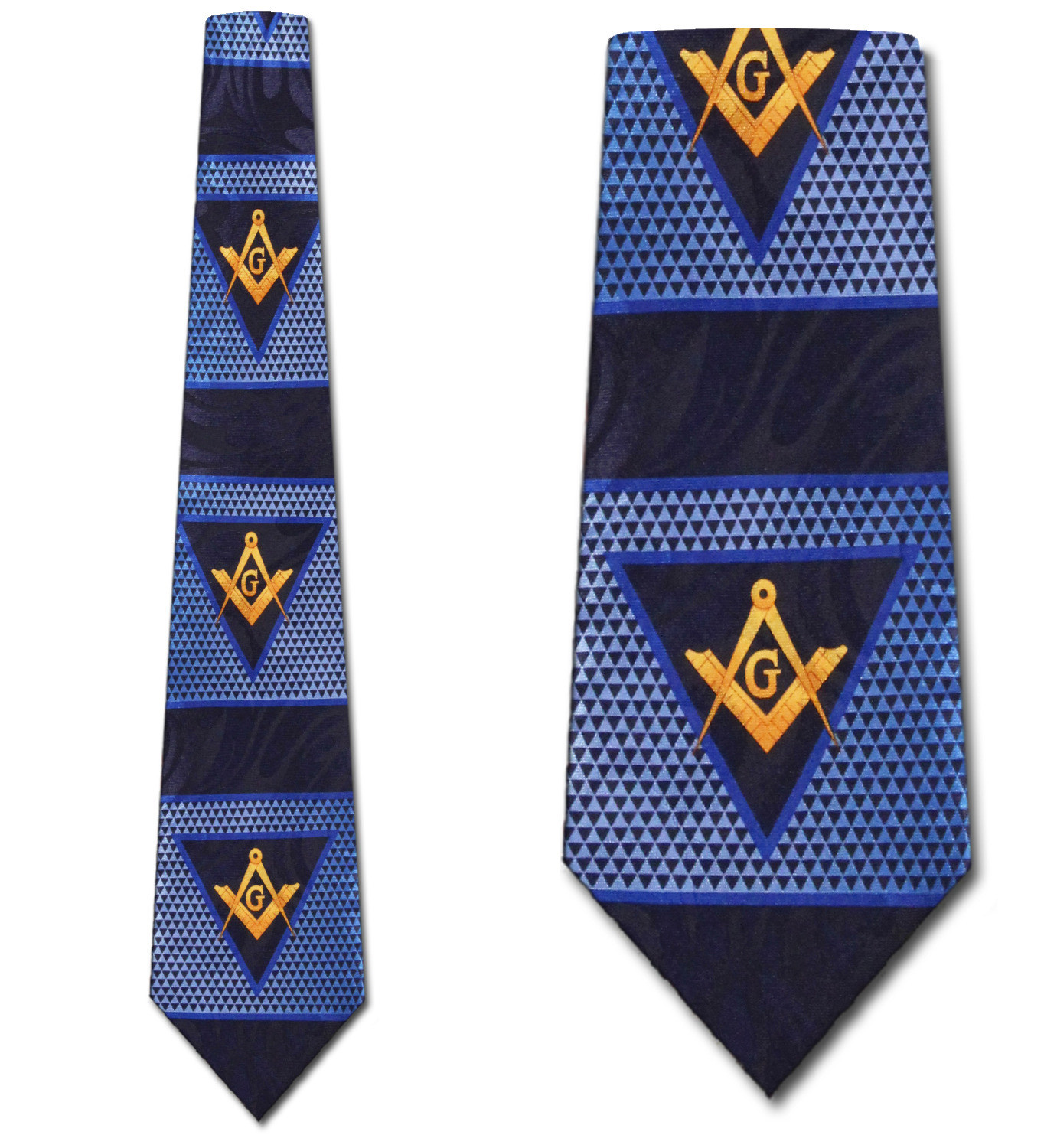 1908-102: Mason Panel Neckties Navy Masons Ties by Steven Harris