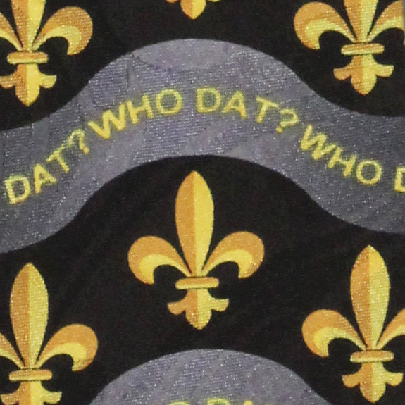 1910-100: New Orleans Who Dat Tie Fleur De Lis Neckties Black by Steven Harris
