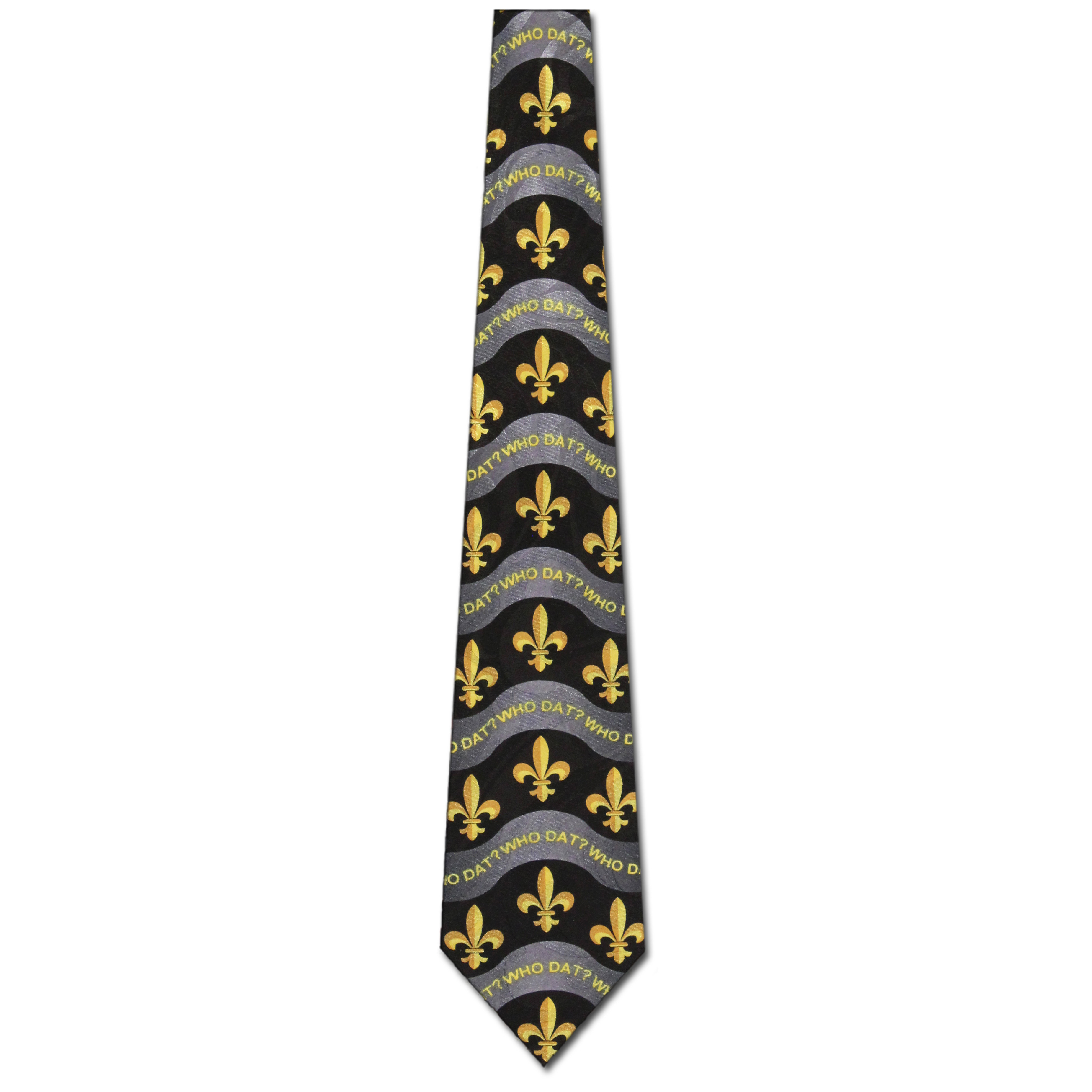 1910-100: New Orleans Who Dat Tie Fleur De Lis Neckties Black by Steven Harris at Abcties.com