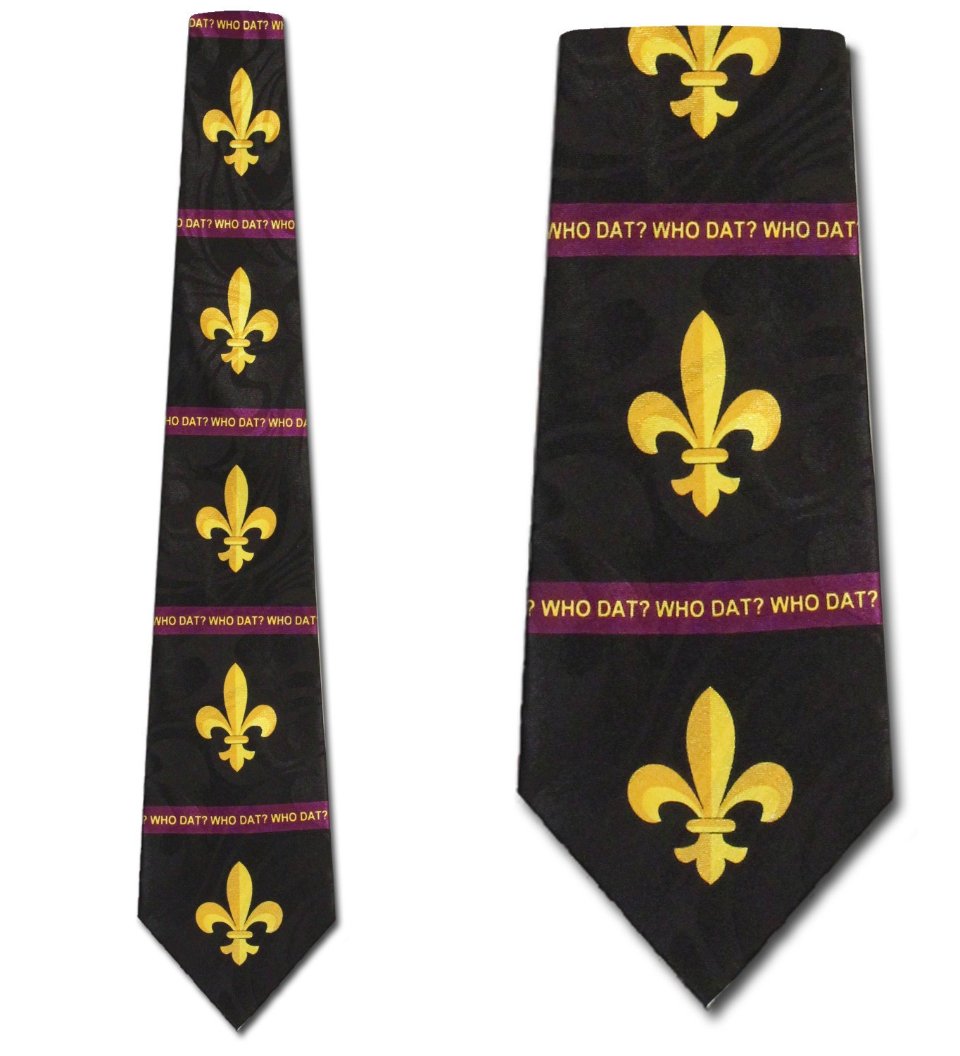1915-100: Who Dat Stripe Tie Fleur De Lis Necktie by Steven Harris