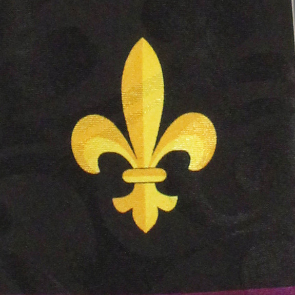 1915-100: Who Dat Stripe Tie Fleur De Lis Necktie by Steven Harris