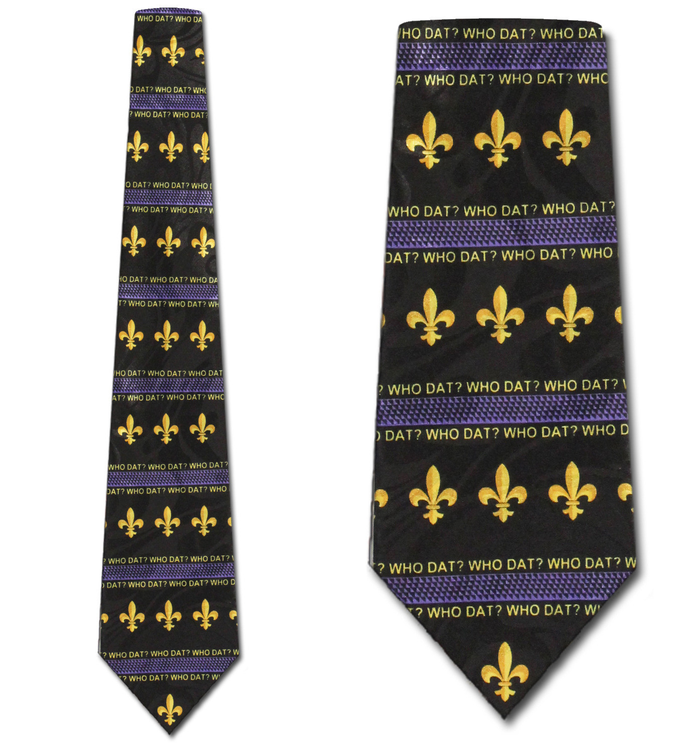1916-100: Fleur De Lis Who Dat Ties New Orleans Necktie by Steven Harris