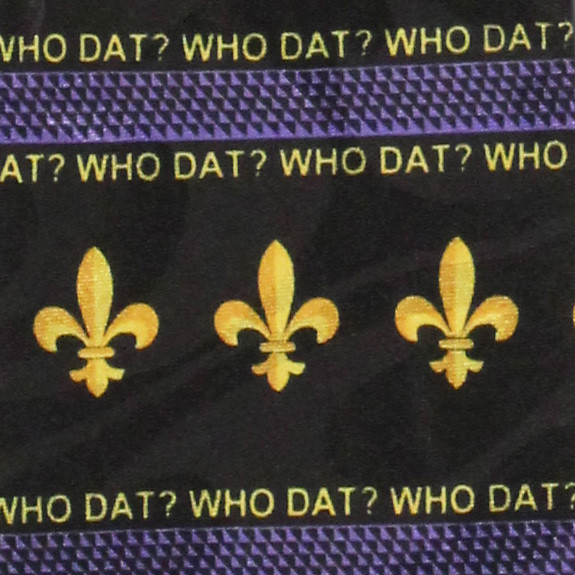 1916-100: Fleur De Lis Who Dat Ties New Orleans Necktie by Steven Harris
