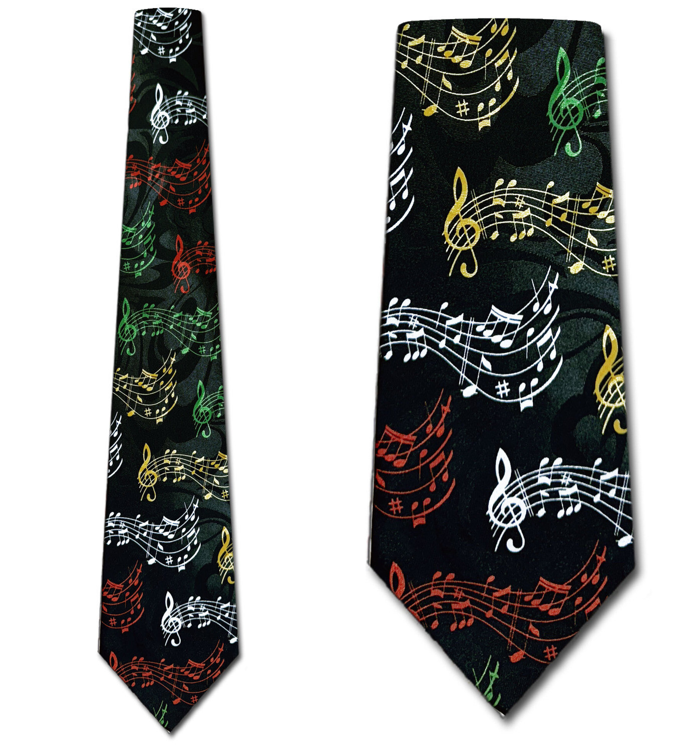 1922-100: Colorful Clef Notes Tie Musical Note Neckties by Steven harris