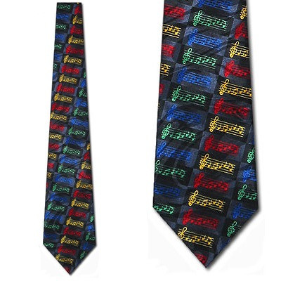 1924-100: Musical Notes Neckties Music Checkered Ties by Steven Harris