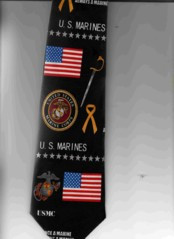 1931-100: US Marines Collage Ties Military Neckties Black by Steven Harris