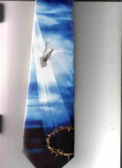 1946-100: Crown of Thorns Ties Inspirational Beaming Light Dove Neckties by Steven Harris