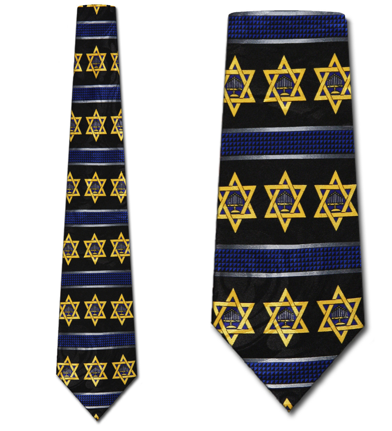 1947-100: Star of David Ties Menorah Neckties by Steven Harris