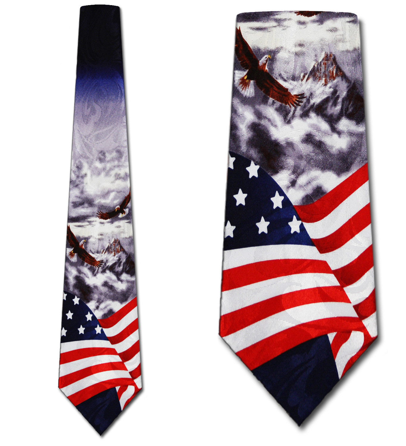 1948-100: US Flag with Eagles Ties Neckties by Steven Harris
