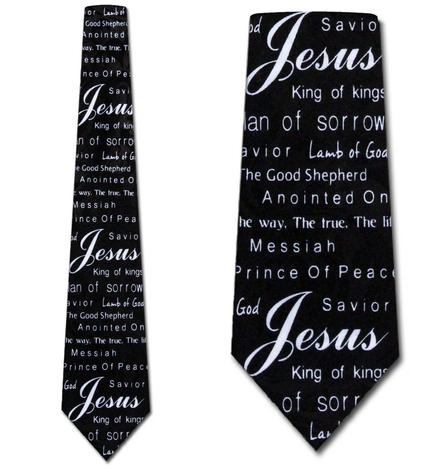 1951-100: Jesus King of Kings Tie Inspirational Church Neckties Black by Steven Harris
