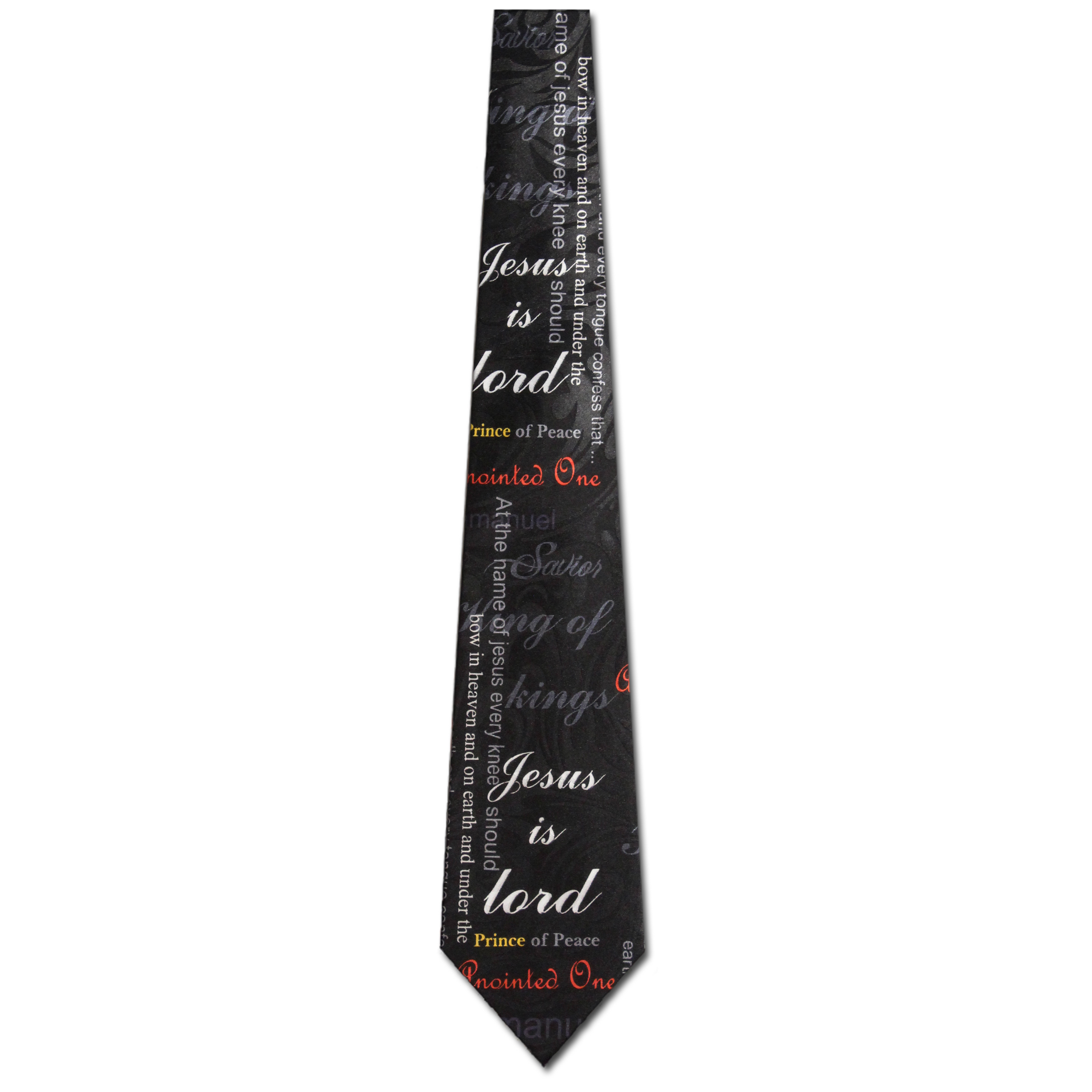 1953-100: Prince of Peace Ties Jesus is Lord Savior Neckties Black by Steven Harris at Abcties.com