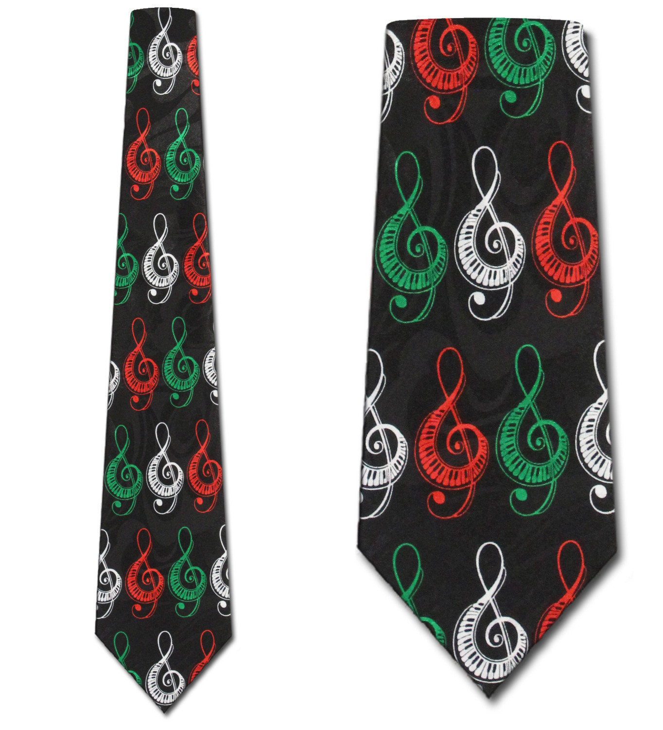 1954-100: Treble Clef Ties Keyboard Neckties Black by Steven Harris at Abcties.com