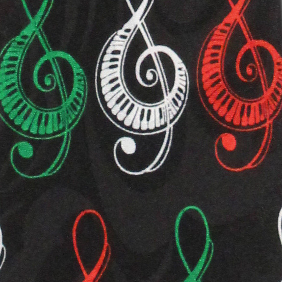 1954-100: Treble Clef Ties Keyboard Neckties Black by Steven Harris at Abcties.com