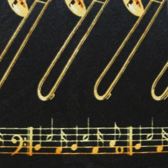 1958-100: Trombone Stripe Ties Trombones Music Notes Neckties Black by Steven Harris at Abcties.com