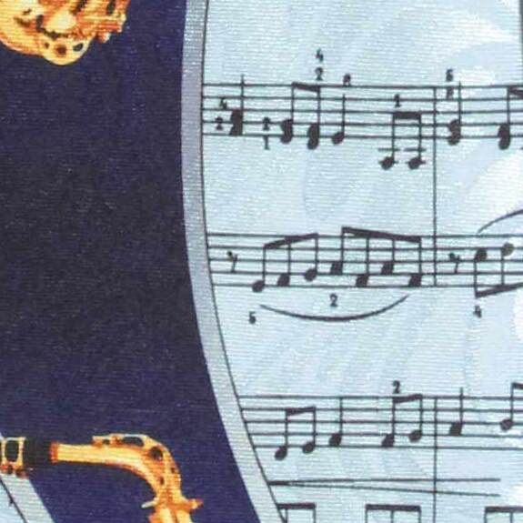 1960-102: Sheet Music Neckties Saxophone Ties Navy by Steven Harris at Abcties.com