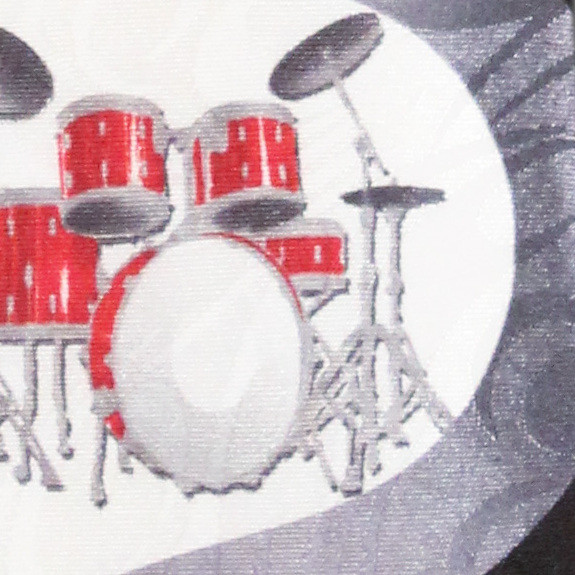 1961-100: Wavy Drums Tie Black Drum Set Neckties by Steven Harris