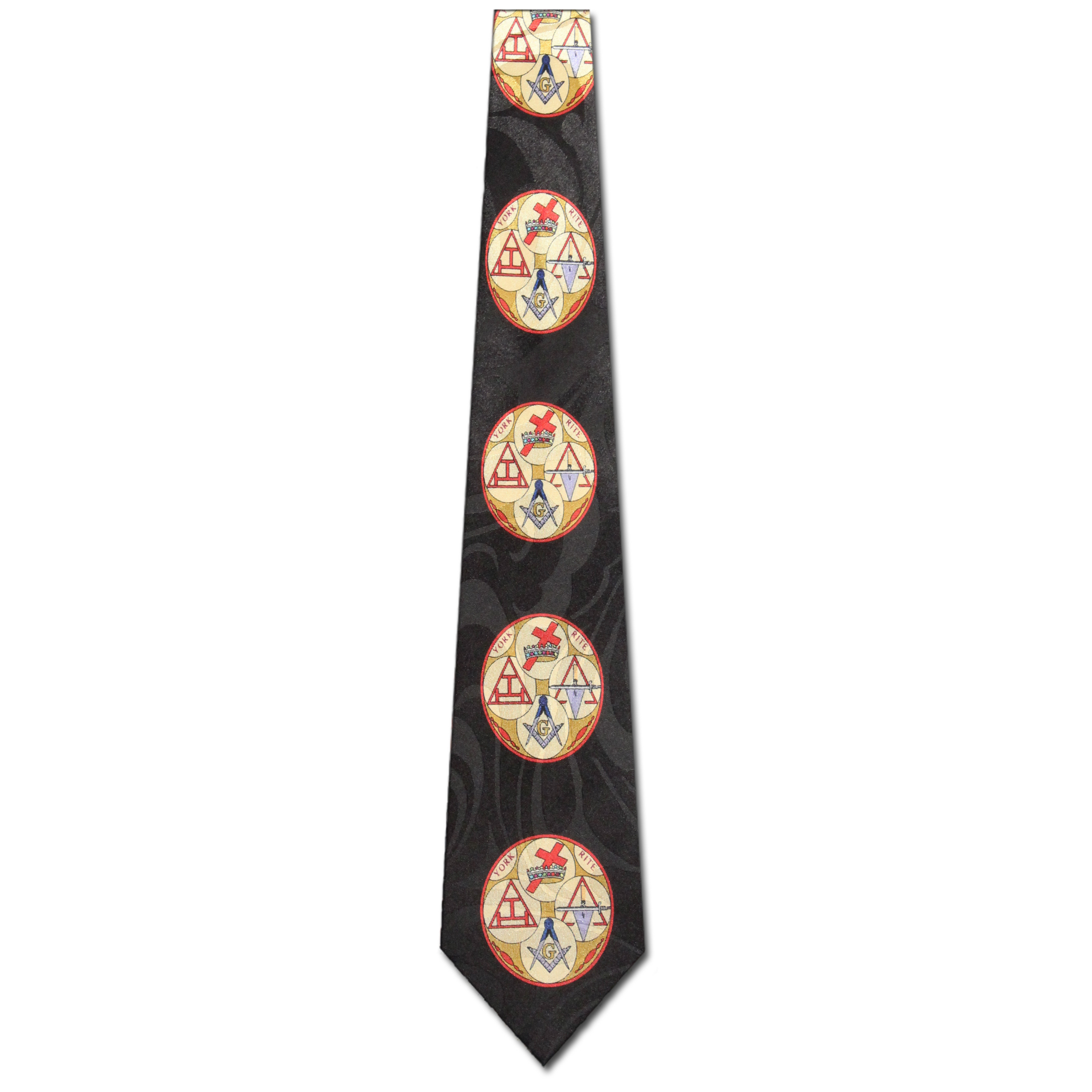 1966-100: Mason York Rite Ties Black Masons Neckties by Steven Harris at Abcties.com