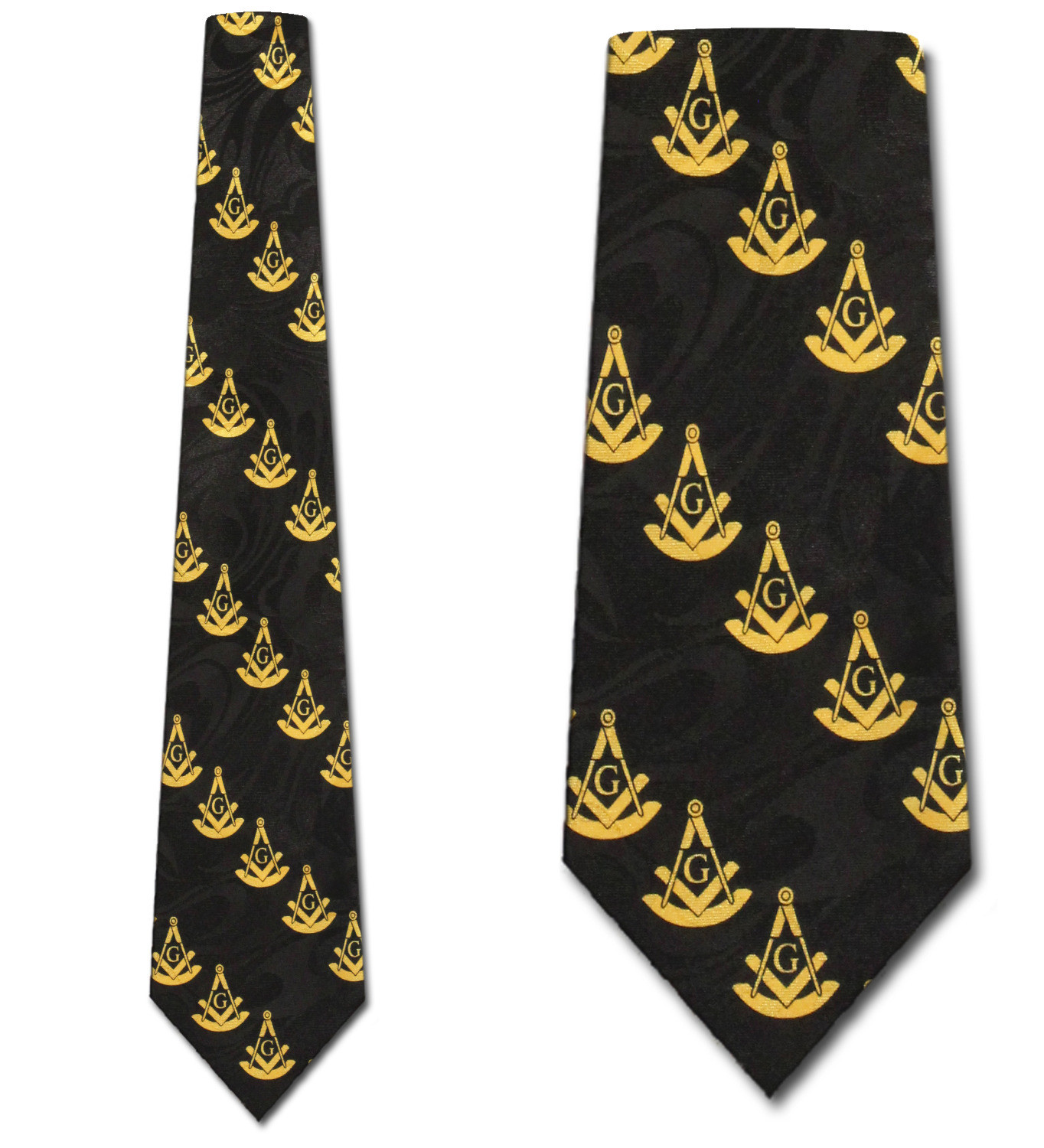 1968-100: Mason Diagonal Ties Black Masons Neckties by Steven Harris
