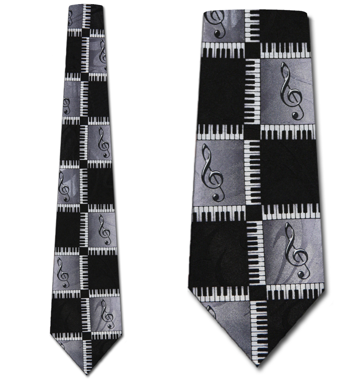 1971-100: Keyboard Clef Ties Music Notes Piano Necktie by Steven Harris