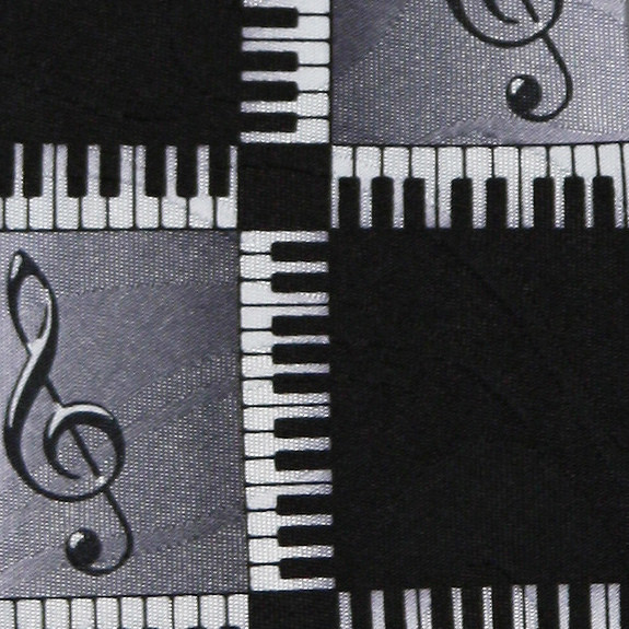 1971-100: Keyboard Clef Ties Music Notes Piano Necktie by Steven Harris