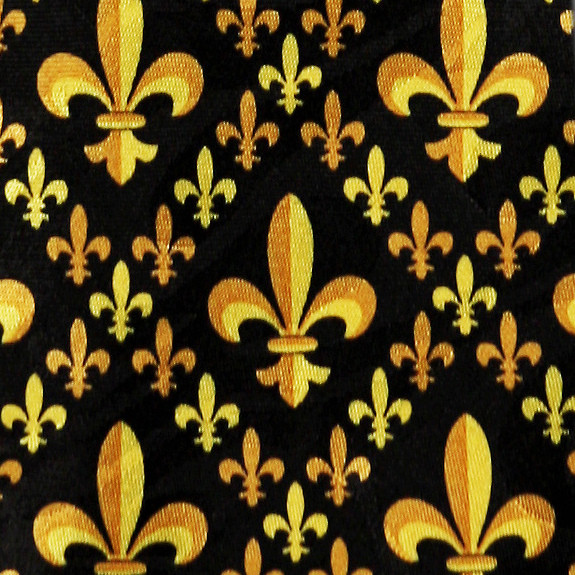 1978-100: Fleur De Lis Checked Tie New Orleans Neckties Black by Steven Harris