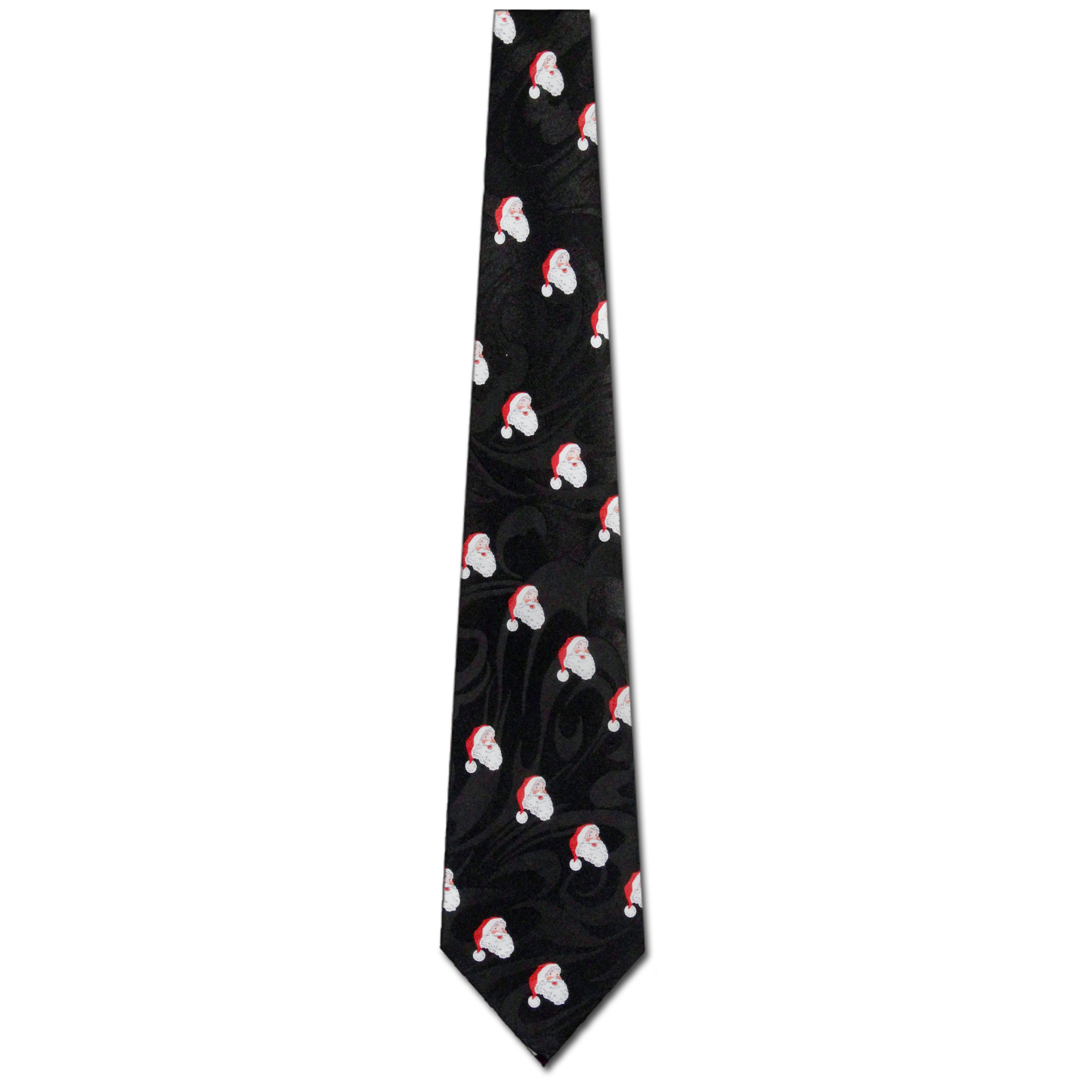1987-100: Santa Stripe Neckties Diagonal Christmas Stripes Tie Black by Steven Harris at Abcties.com