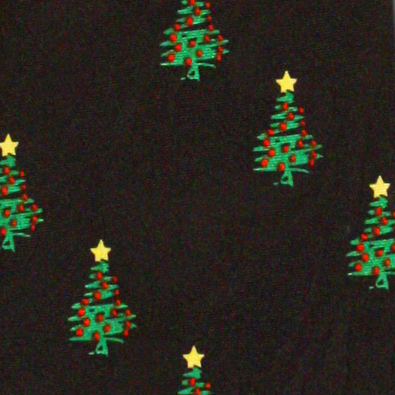 1989-100: Christmas Tree Ties Holiday Diagonal Trees Necktie Black by Steven Harris