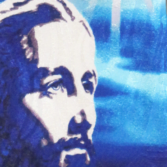 1991-102: Light Shining in the Darkness Ties Jesus Christ Neckties Navy by Steven Harris at Abcties.com