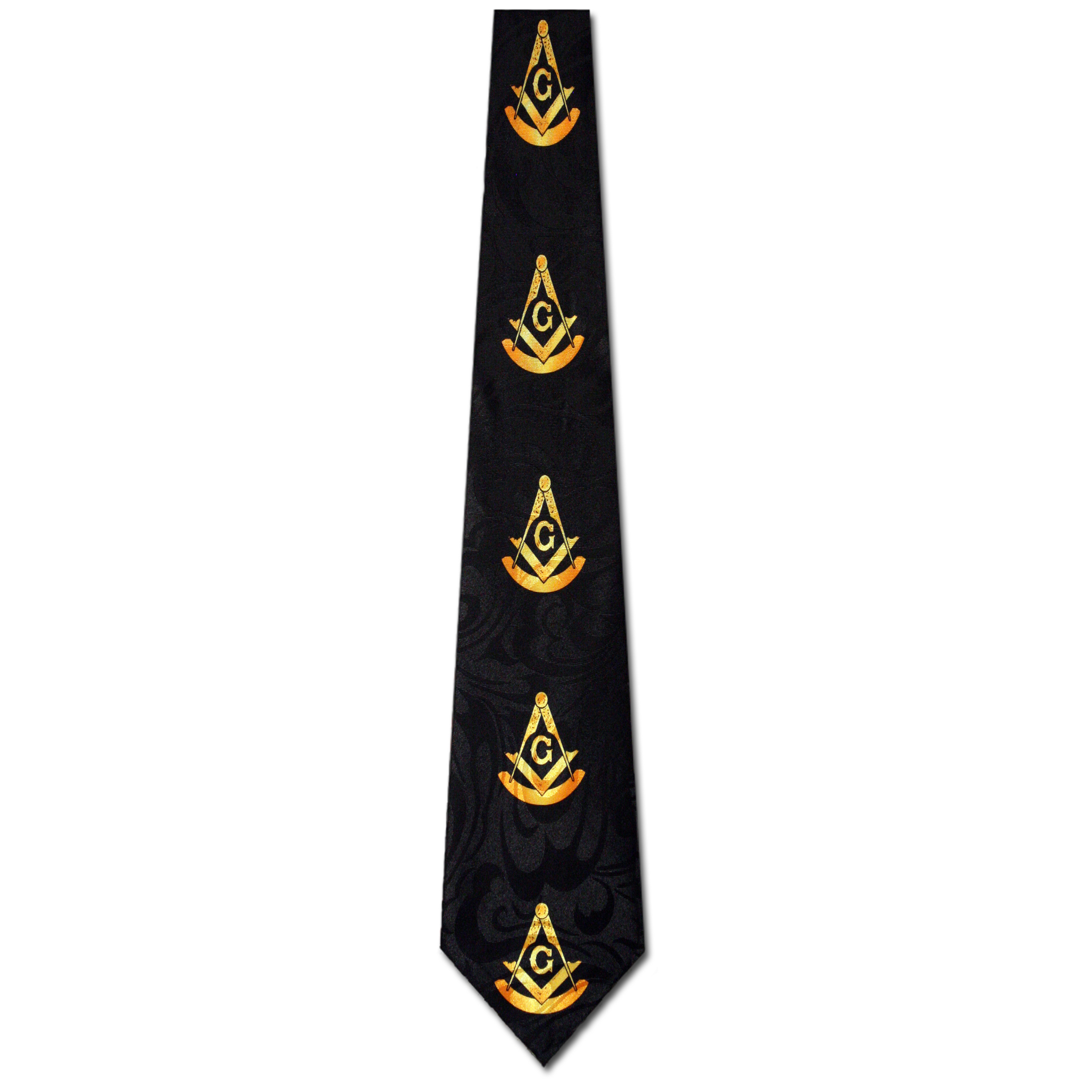 1998-100: Mason Ties Large Compass Square Neckties Black by Steven Harris at Abcties.com